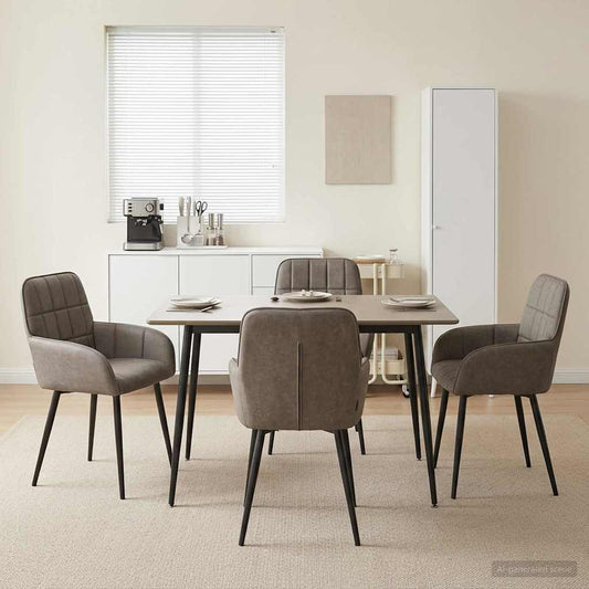 vidaXL Καρέκλες φαγητού 4 pcs Τεχνητό Δέρμα Γκρι 57 x 50 x 85 εκ.