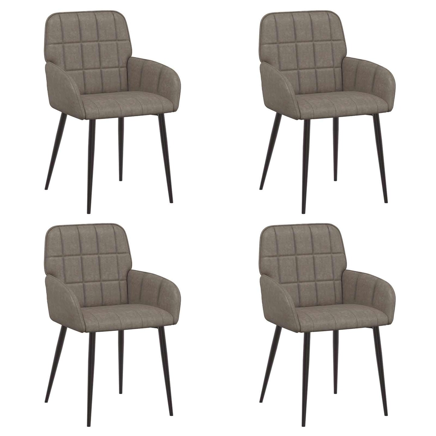 vidaXL Καρέκλες φαγητού 4 pcs Τεχνητό Δέρμα Γκρι 57 x 50 x 85 εκ.