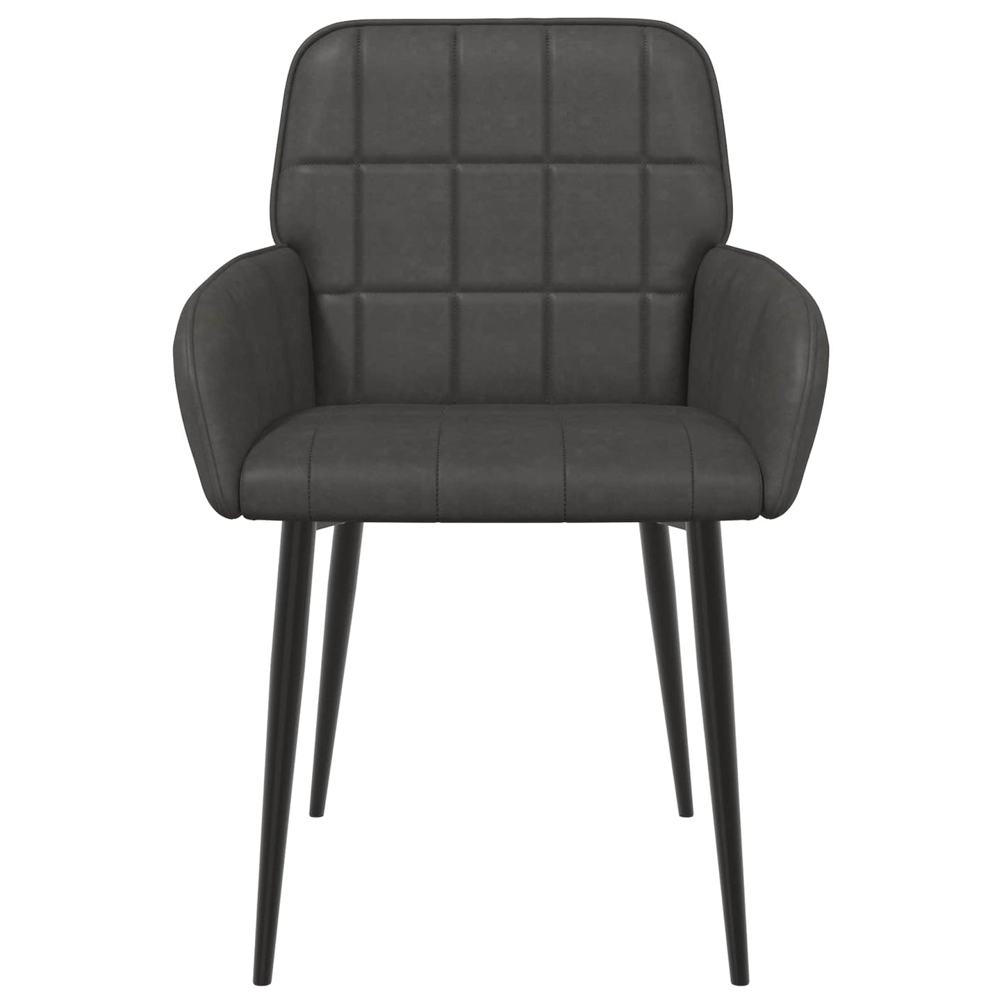 vidaXL Καρέκλες φαγητού 6 pcs Τεχνητό Δέρμα Μαύρο 57 x 50 x 85 εκ.