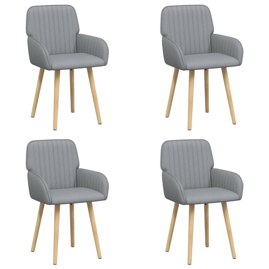 vidaXL Καρέκλες φαγητού 4 pcs Ύφασμα Ανοιχτό γκρι 56,5 x 50 x 87,5 εκ.