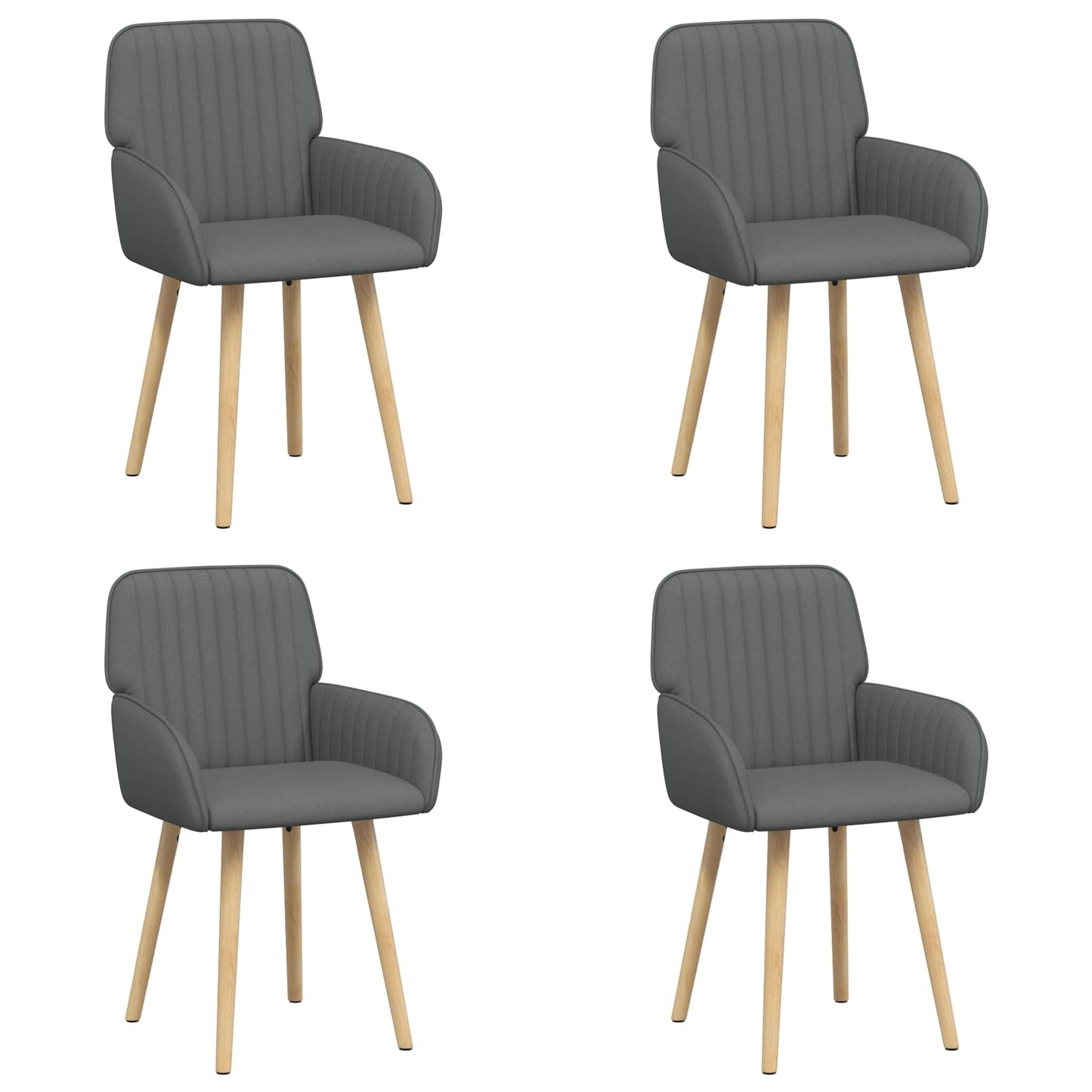 vidaXL Καρέκλες φαγητού 4 pcs Ύφασμα Σκούρο Γκρι 56,5 x 50 x 87,5 εκ.