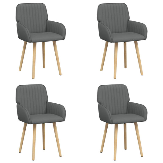 vidaXL Καρέκλες φαγητού 4 pcs Ύφασμα Σκούρο Γκρι 56,5 x 50 x 87,5 εκ.