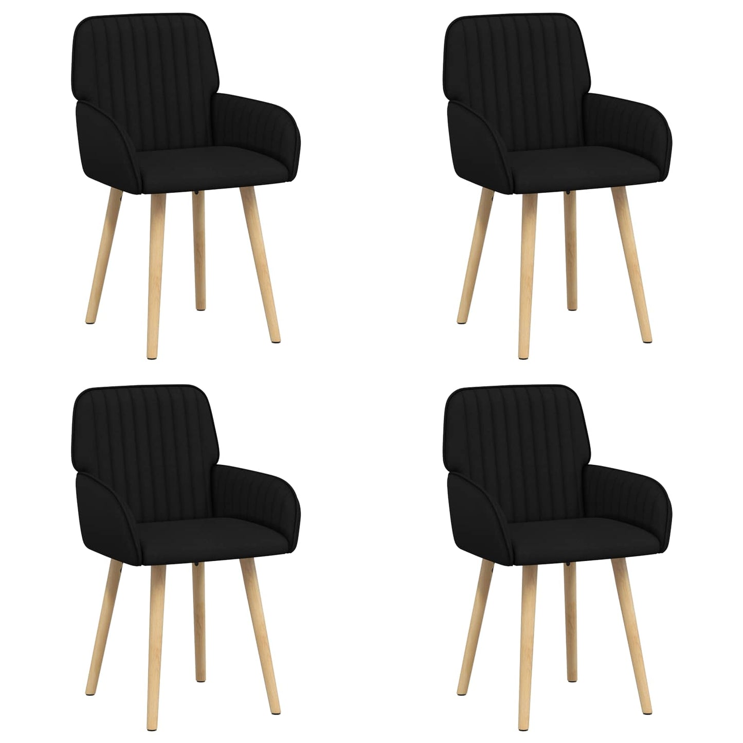 vidaXL Καρέκλες φαγητού 4 pcs Ύφασμα Μαύρο 56,5 x 50 x 87,5 εκ.