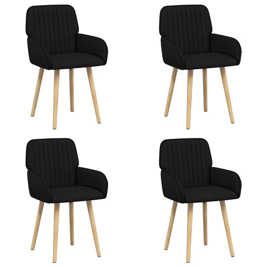 vidaXL Καρέκλες φαγητού 4 pcs Ύφασμα Μαύρο 56,5 x 50 x 87,5 εκ.