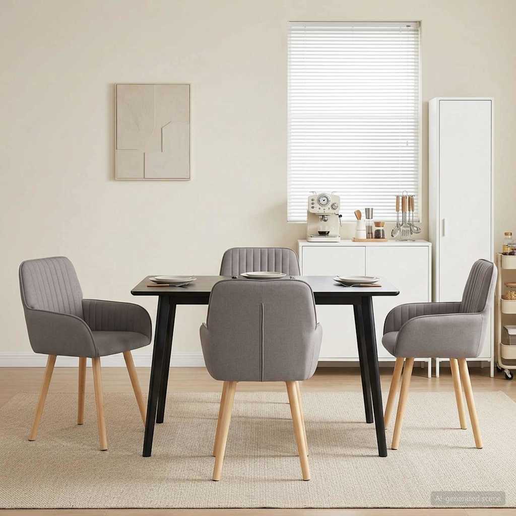 vidaXL Καρέκλες φαγητού 4 pcs Ύφασμα Taupe 56,5 x 50 x 87,5 εκ.