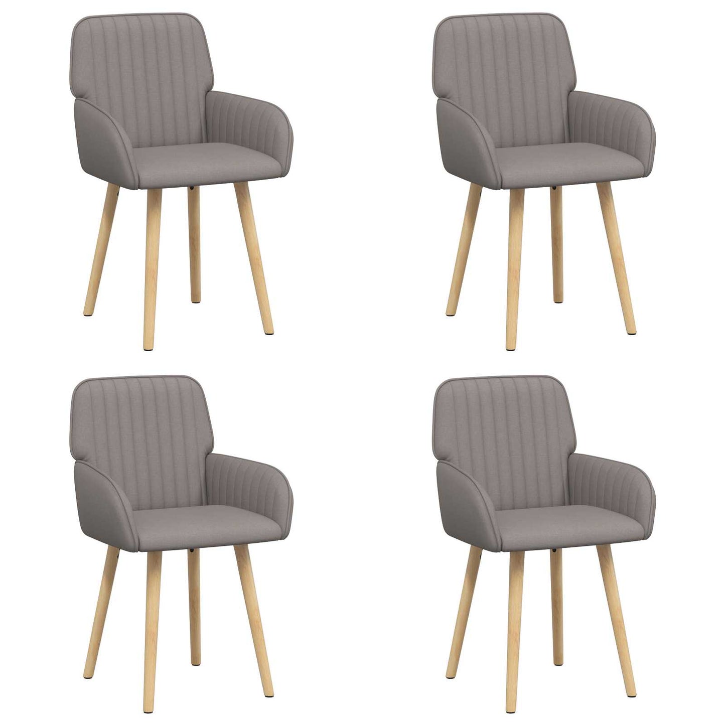 vidaXL Καρέκλες φαγητού 4 pcs Ύφασμα Taupe 56,5 x 50 x 87,5 εκ.