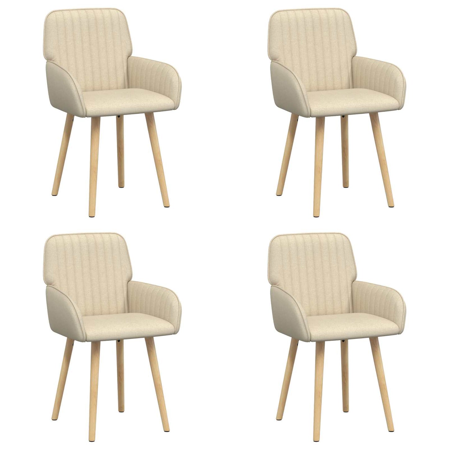 vidaXL Καρέκλες φαγητού 4 pcs Ύφασμα Κρεμ 56,5 x 50 x 87,5 εκ.