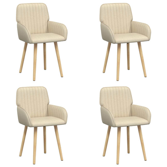 vidaXL Καρέκλες φαγητού 4 pcs Ύφασμα Κρεμ 56,5 x 50 x 87,5 εκ.