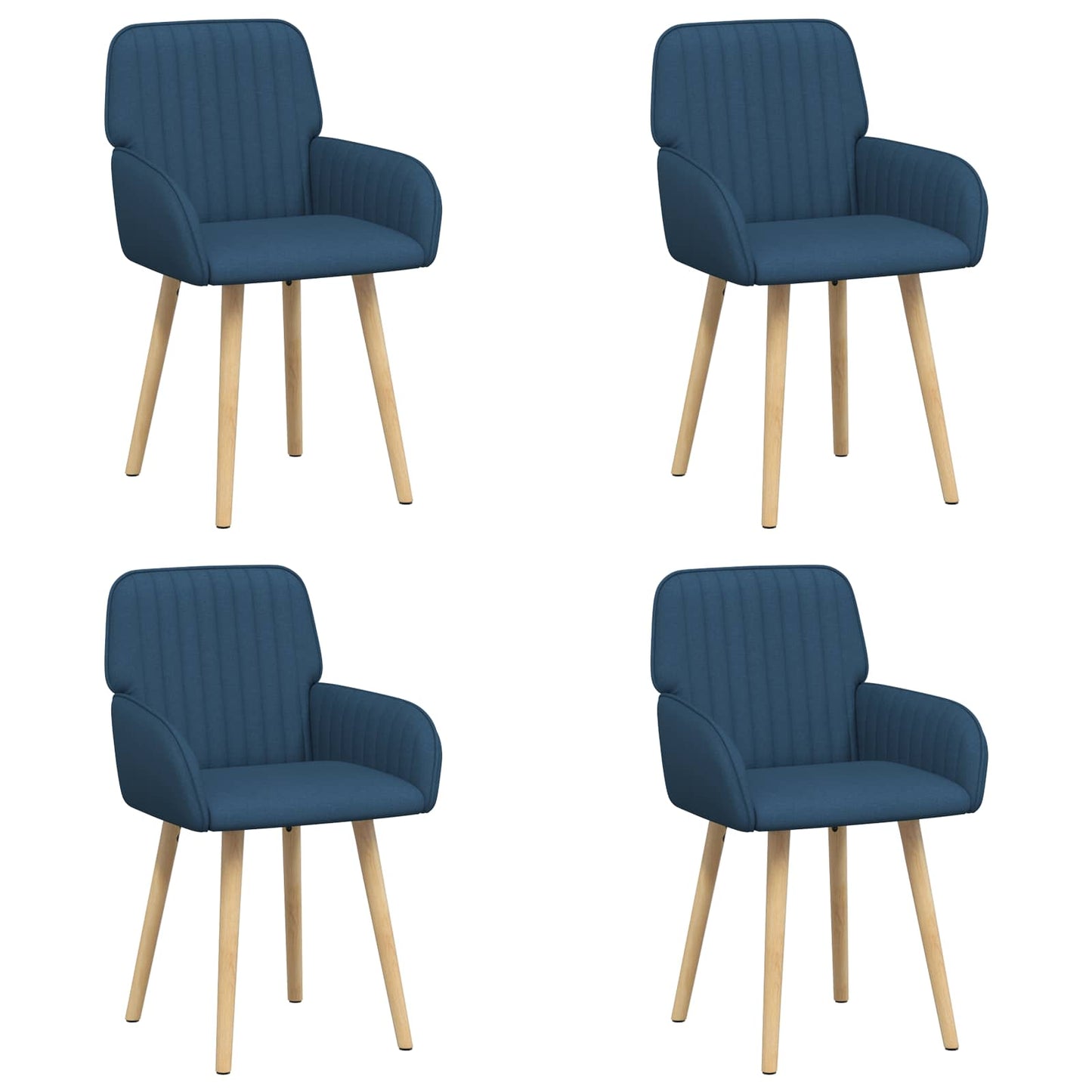 vidaXL Καρέκλες φαγητού 4 pcs Ύφασμα Μπλε 56,5 x 50 x 87,5 εκ.