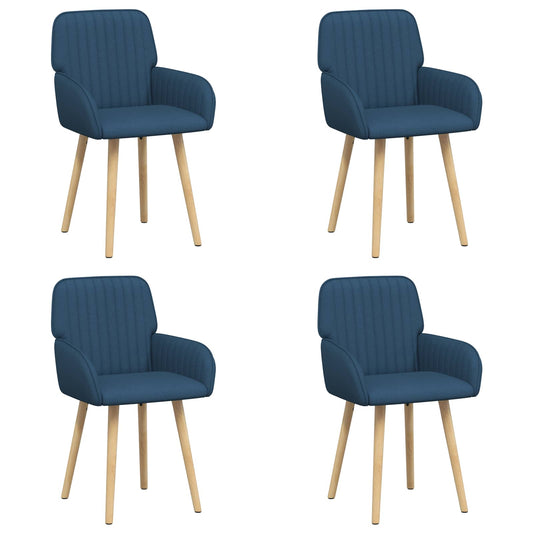 vidaXL Καρέκλες φαγητού 4 pcs Ύφασμα Μπλε 56,5 x 50 x 87,5 εκ.