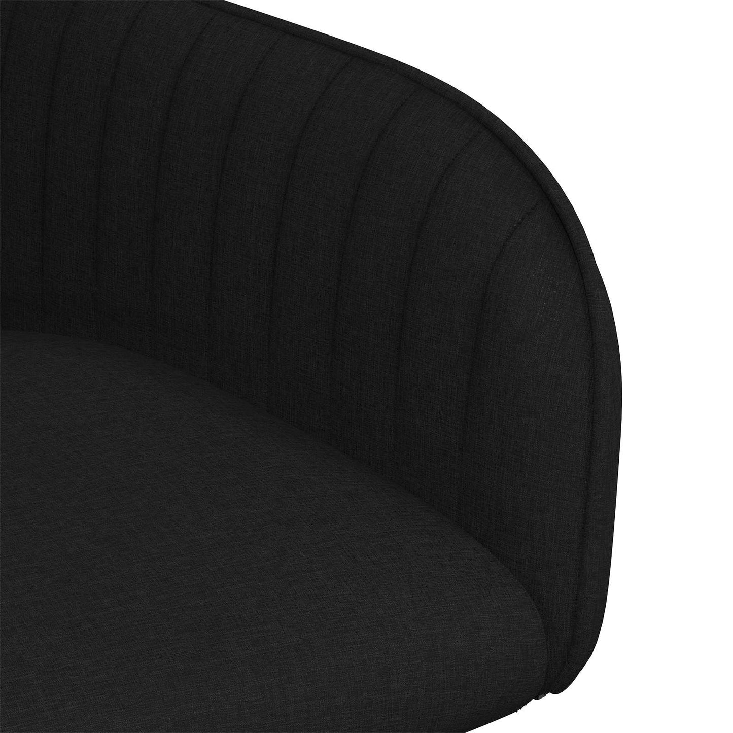 vidaXL Καρέκλες φαγητού 6 pcs Ύφασμα Μαύρο 56,5 x 50 x 87,5 εκ.