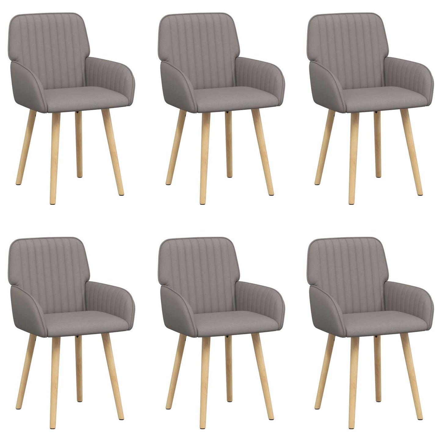 vidaXL Καρέκλες φαγητού 6 pcs Ύφασμα Taupe 56,5 x 50 x 87,5 εκ.