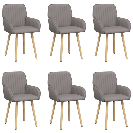 vidaXL Καρέκλες φαγητού 6 pcs Ύφασμα Taupe 56,5 x 50 x 87,5 εκ.