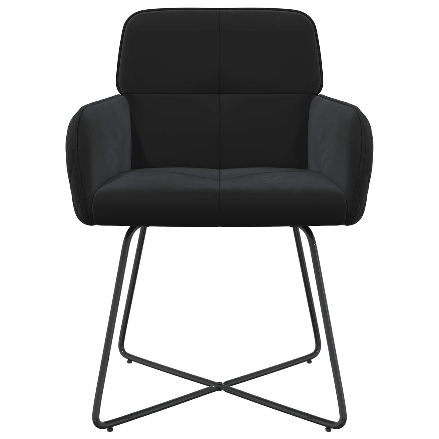 vidaXL Καρέκλες φαγητού 4 pcs Βελούδο Μαύρο 59 x 56,5 x 86 εκ.