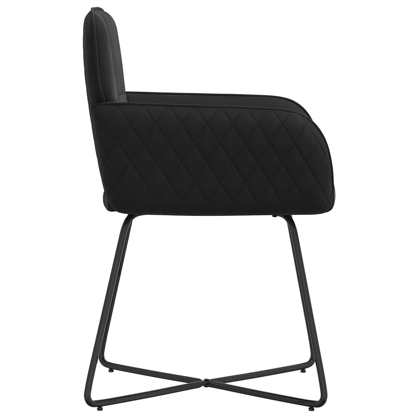 vidaXL Καρέκλες φαγητού 4 pcs Βελούδο Μαύρο 59 x 56,5 x 86 εκ.