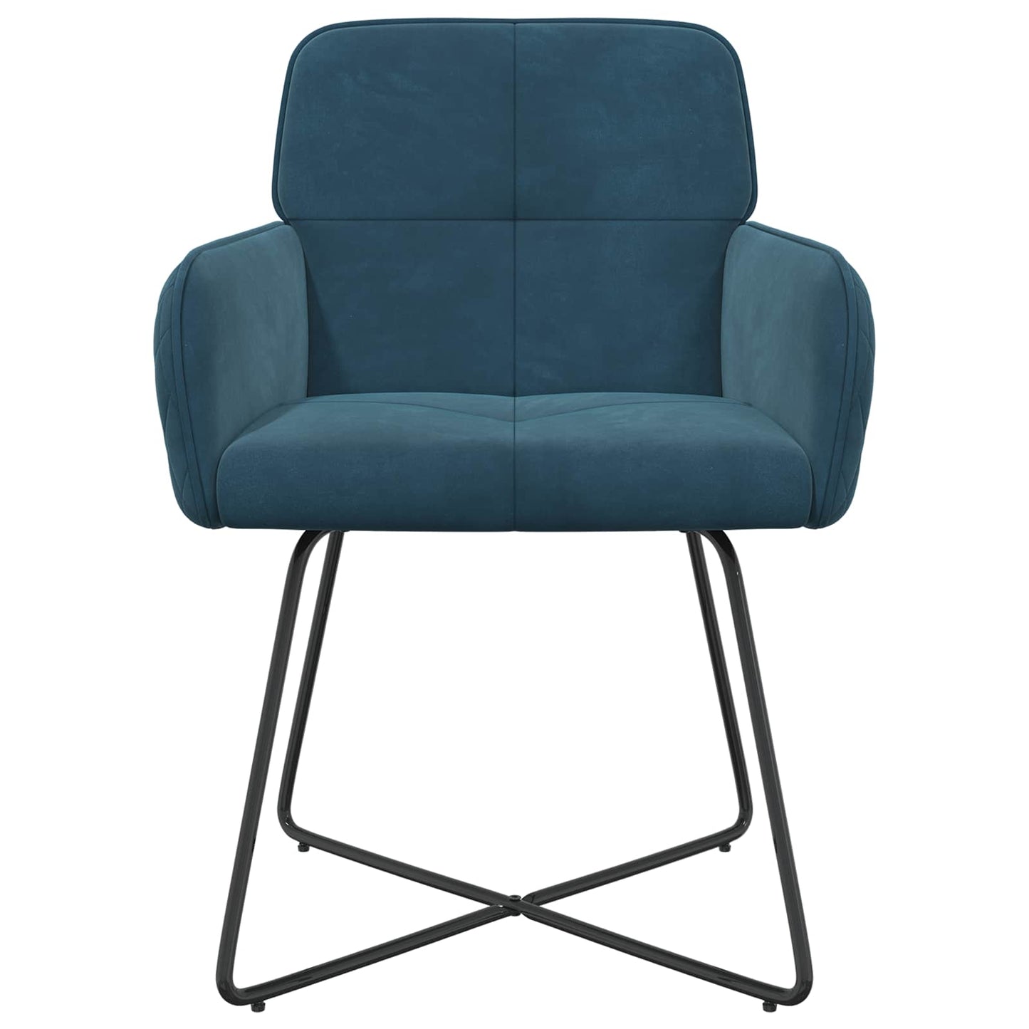 vidaXL Καρέκλες φαγητού 4 pcs Βελούδο Μπλε 59 x 56,5 x 86 εκ.