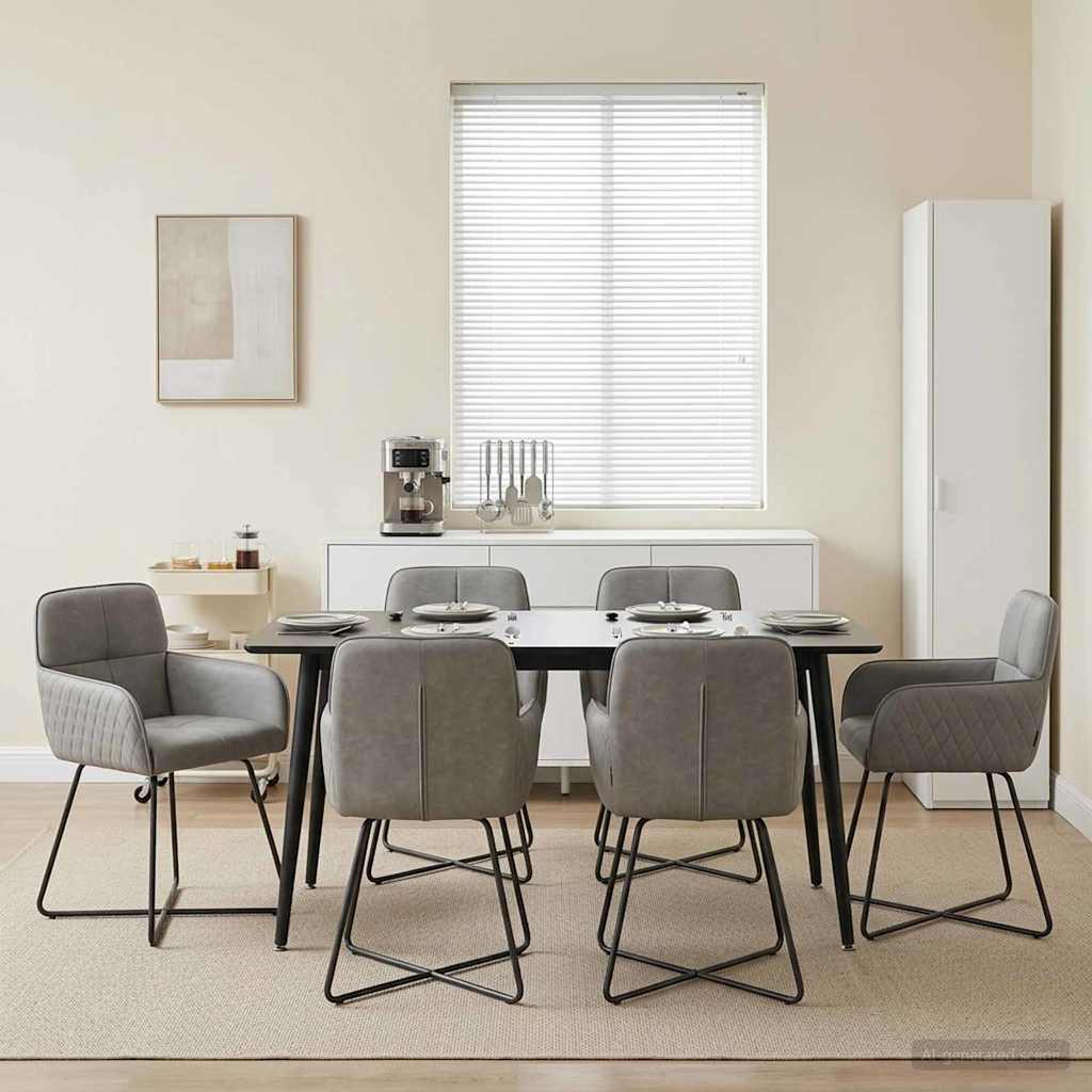 vidaXL Καρέκλες φαγητού 6 pcs Βελούδο Ανοιχτό γκρι 59 x 56,5 x 86 εκ.