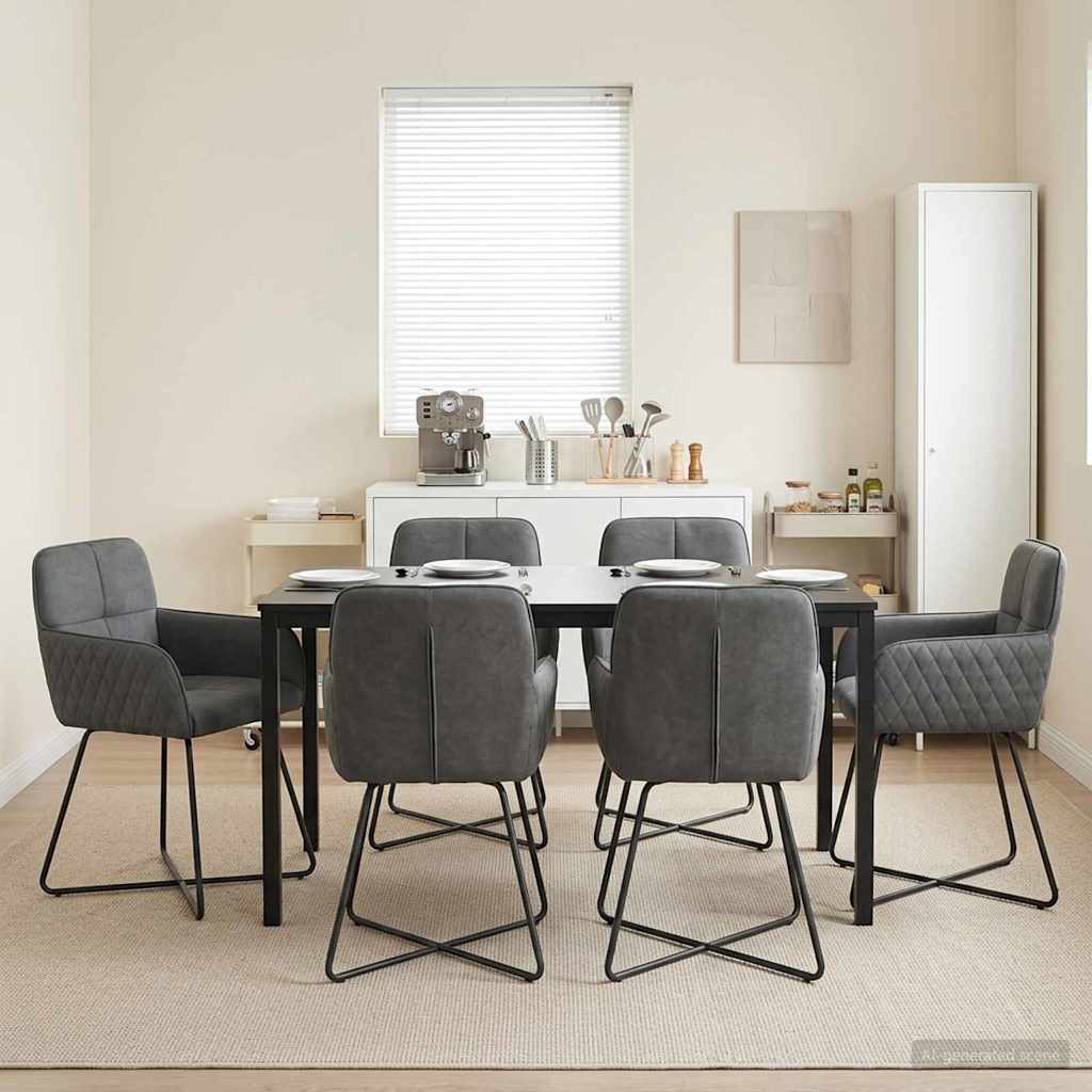 vidaXL Καρέκλες φαγητού 6 pcs Βελούδο Σκούρο Γκρι 59 x 56,5 x 86 εκ.