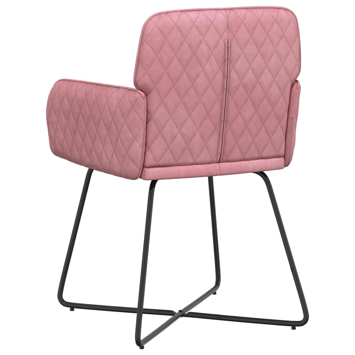 vidaXL Καρέκλες φαγητού 6 pcs Βελούδο Ροζ 59 x 56,5 x 86 εκ.
