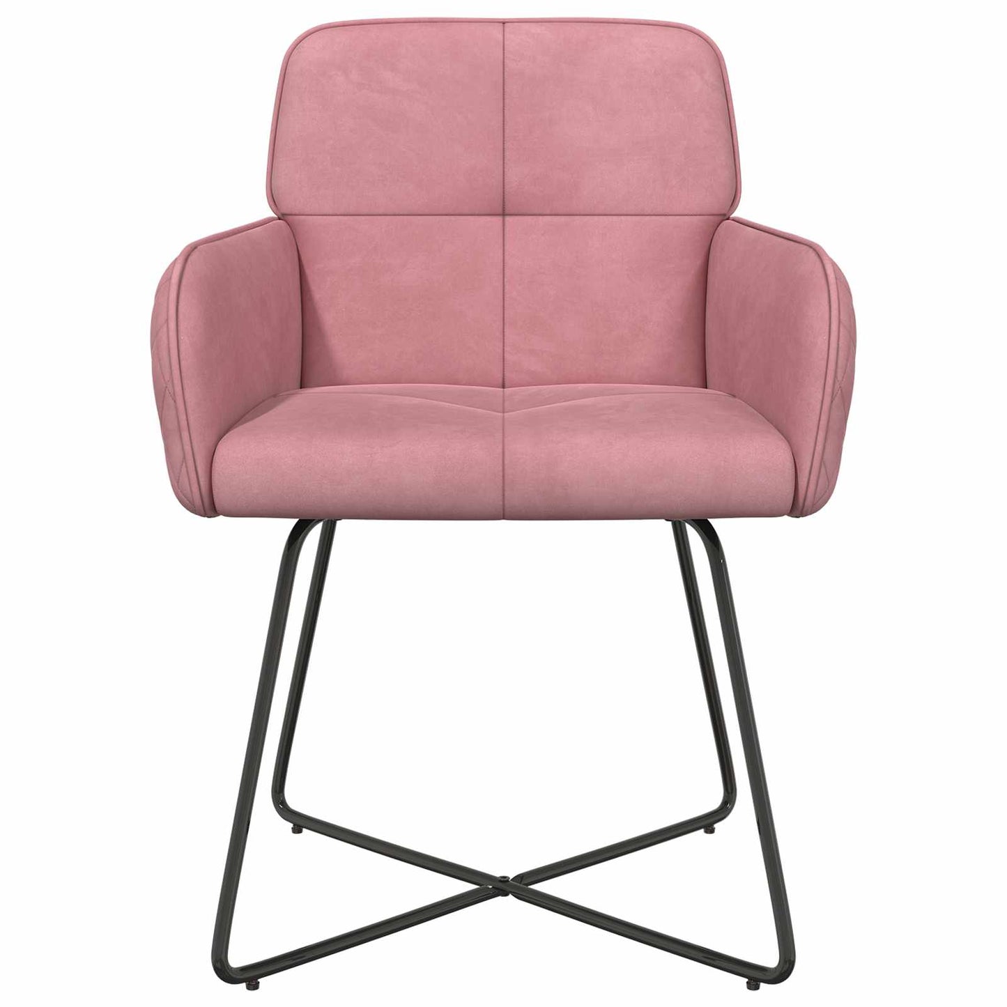 vidaXL Καρέκλες φαγητού 6 pcs Βελούδο Ροζ 59 x 56,5 x 86 εκ.
