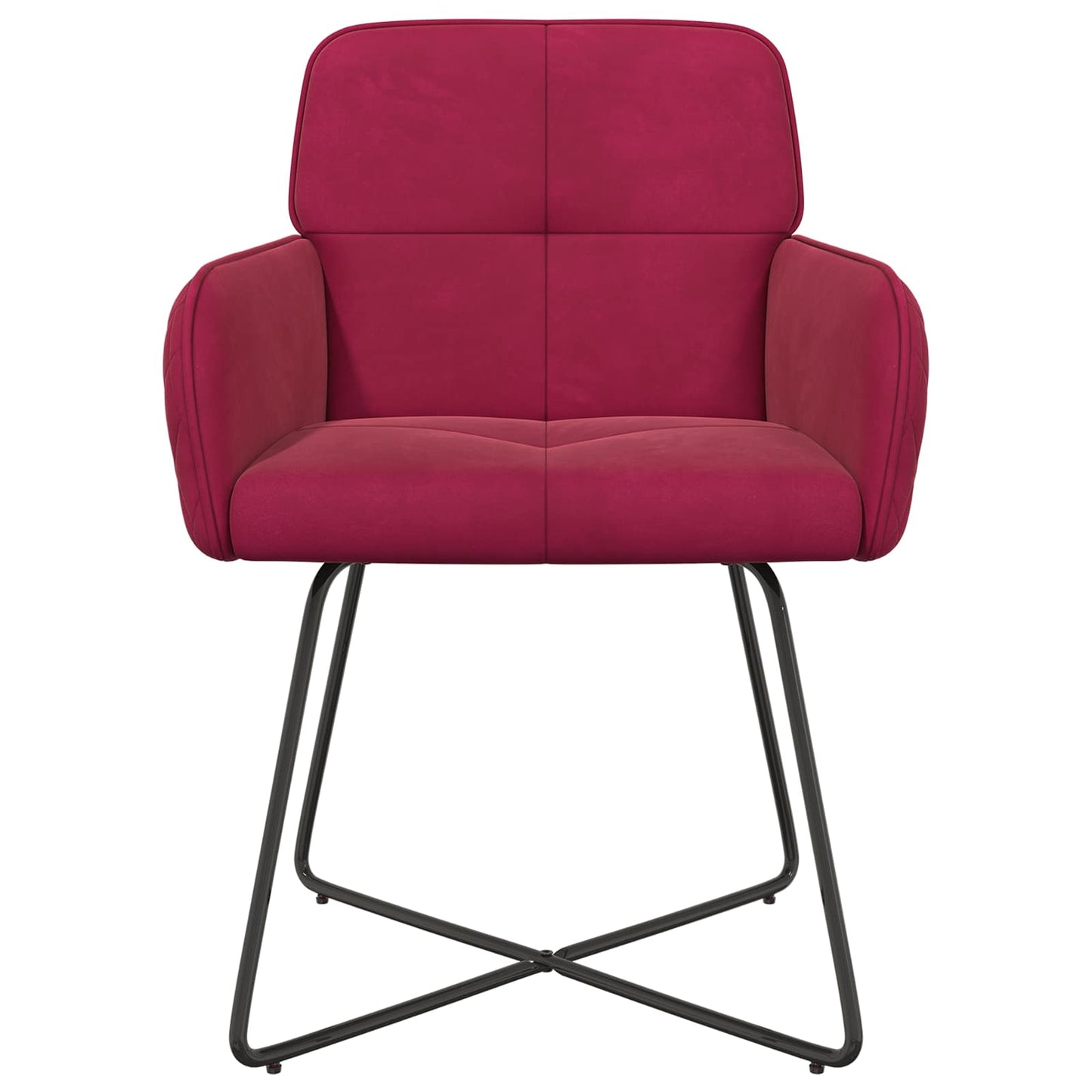 vidaXL Καρέκλες φαγητού 6 pcs Βελούδο Κόκκινο 59 x 56,5 x 86 εκ.