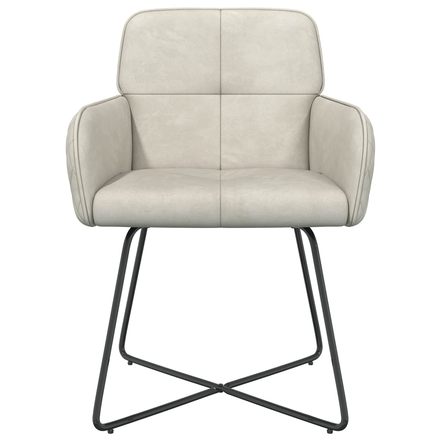 vidaXL Καρέκλες φαγητού 6 pcs Βελούδο Κρεμ 59 x 56,5 x 86 εκ.