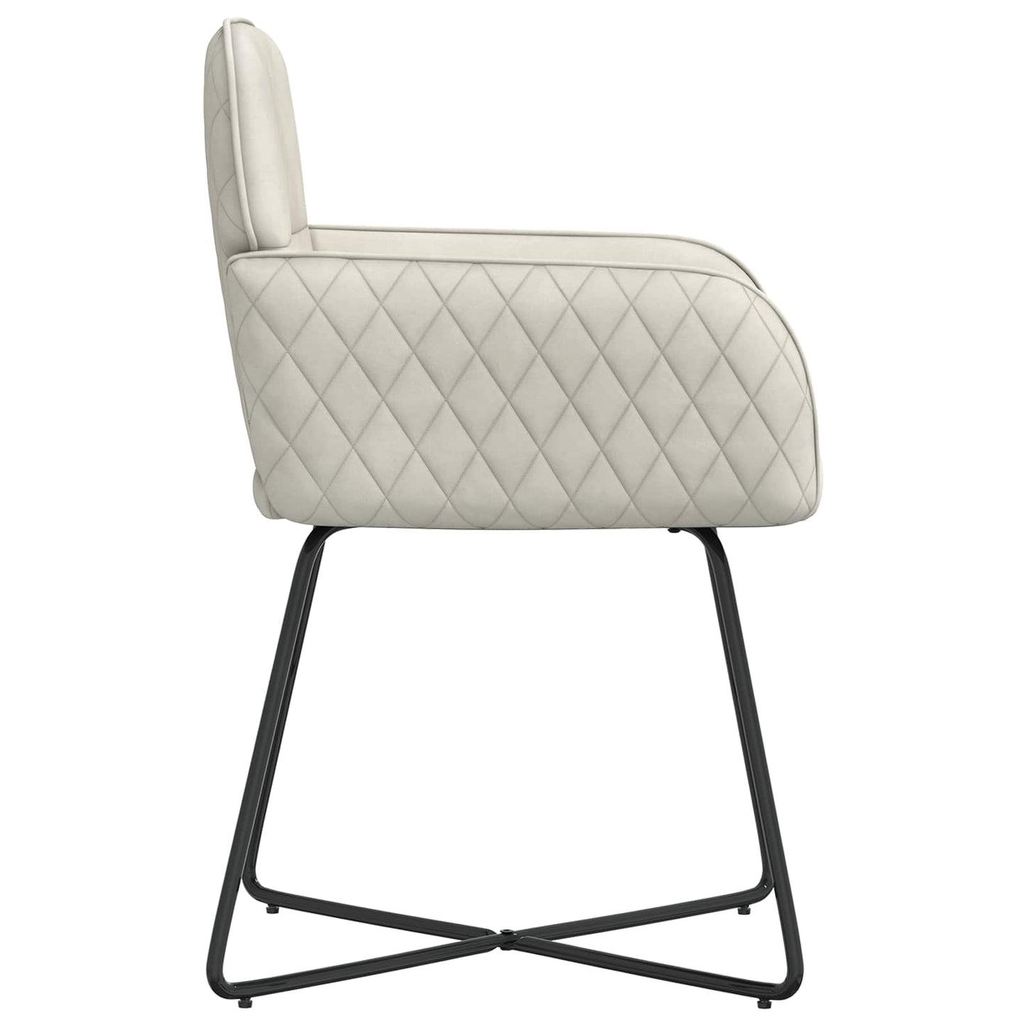 vidaXL Καρέκλες φαγητού 6 pcs Βελούδο Κρεμ 59 x 56,5 x 86 εκ.