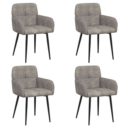 vidaXL Καρέκλες φαγητού 4 pcs Φιλικό Δερμάτινο Σουέντ Ανοιχτό γκρι
