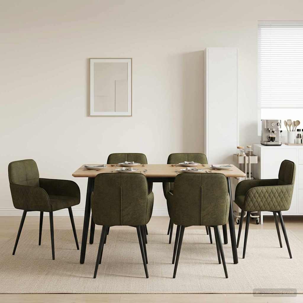 vidaXL Καρέκλες φαγητού 6 pcs Φιλικό Δερμάτινο Σουέντ