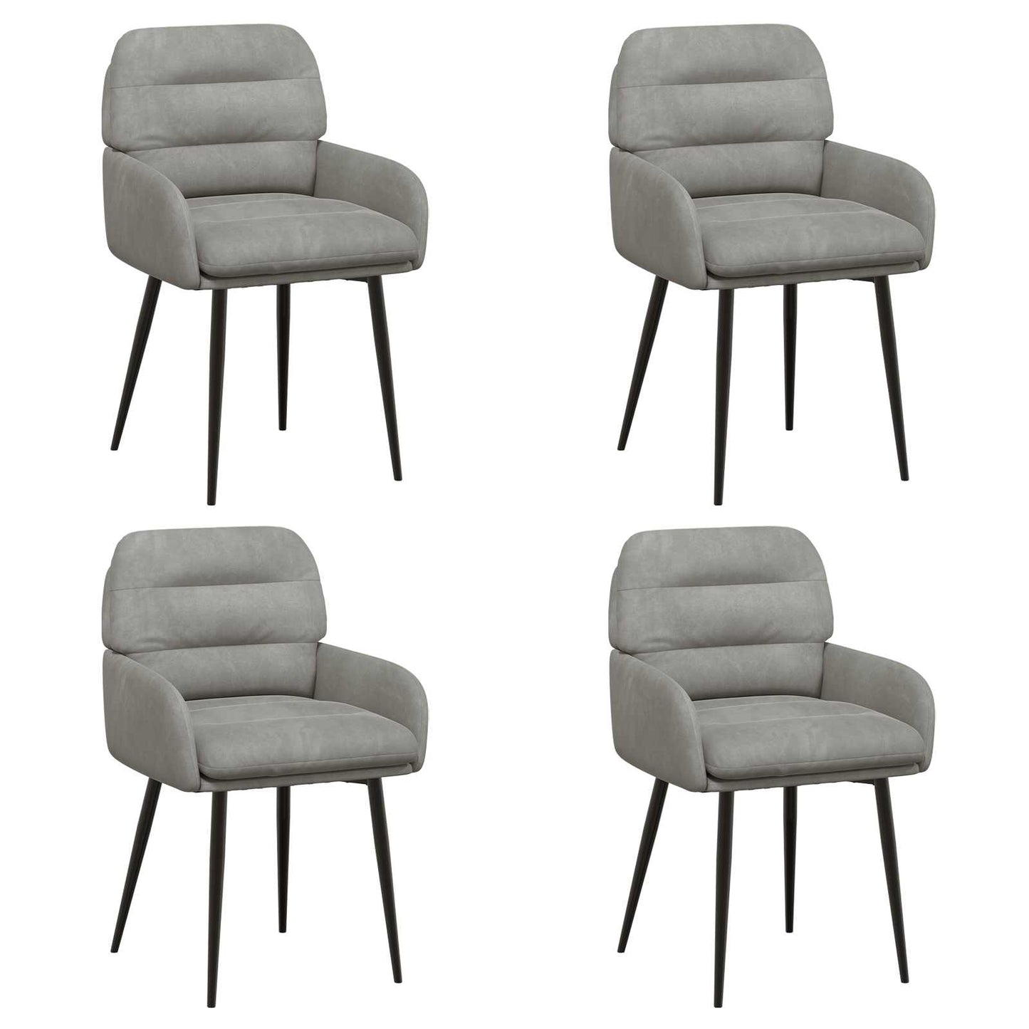 vidaXL Καρέκλες φαγητού 4 pcs Βελούδο Ανοιχτό γκρι 59 x 59,5 x 90 εκ