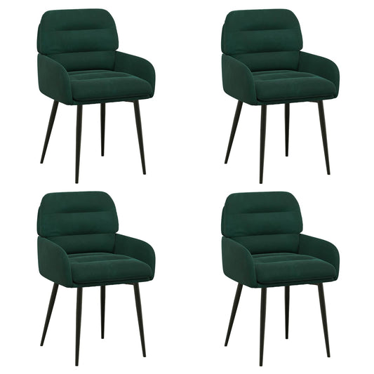 vidaXL Καρέκλες φαγητού 4 pcs Βελούδο Σκούρο Πράσινο 59 x 59,5 x 90 εκ