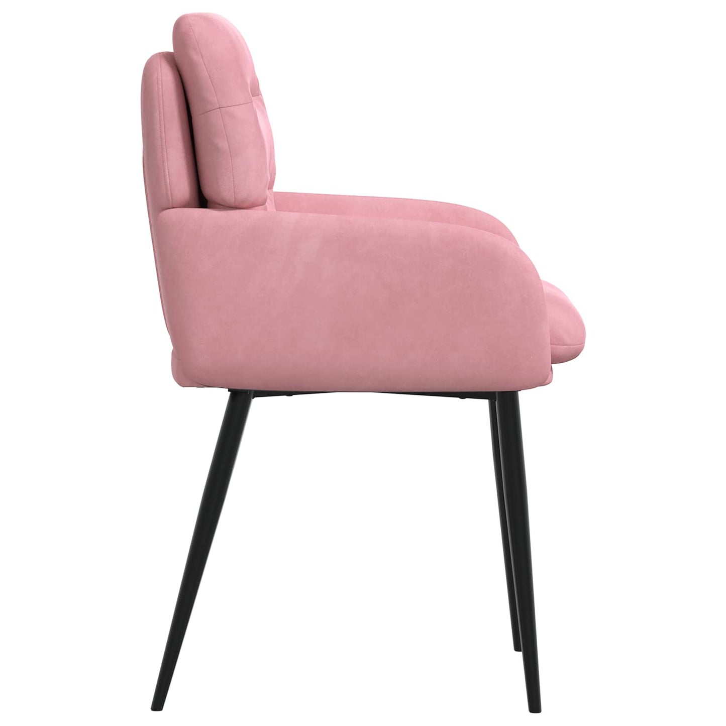 vidaXL Καρέκλες φαγητού 4 pcs Βελούδο Ροζ 59 x 59,5 x 90 εκ
