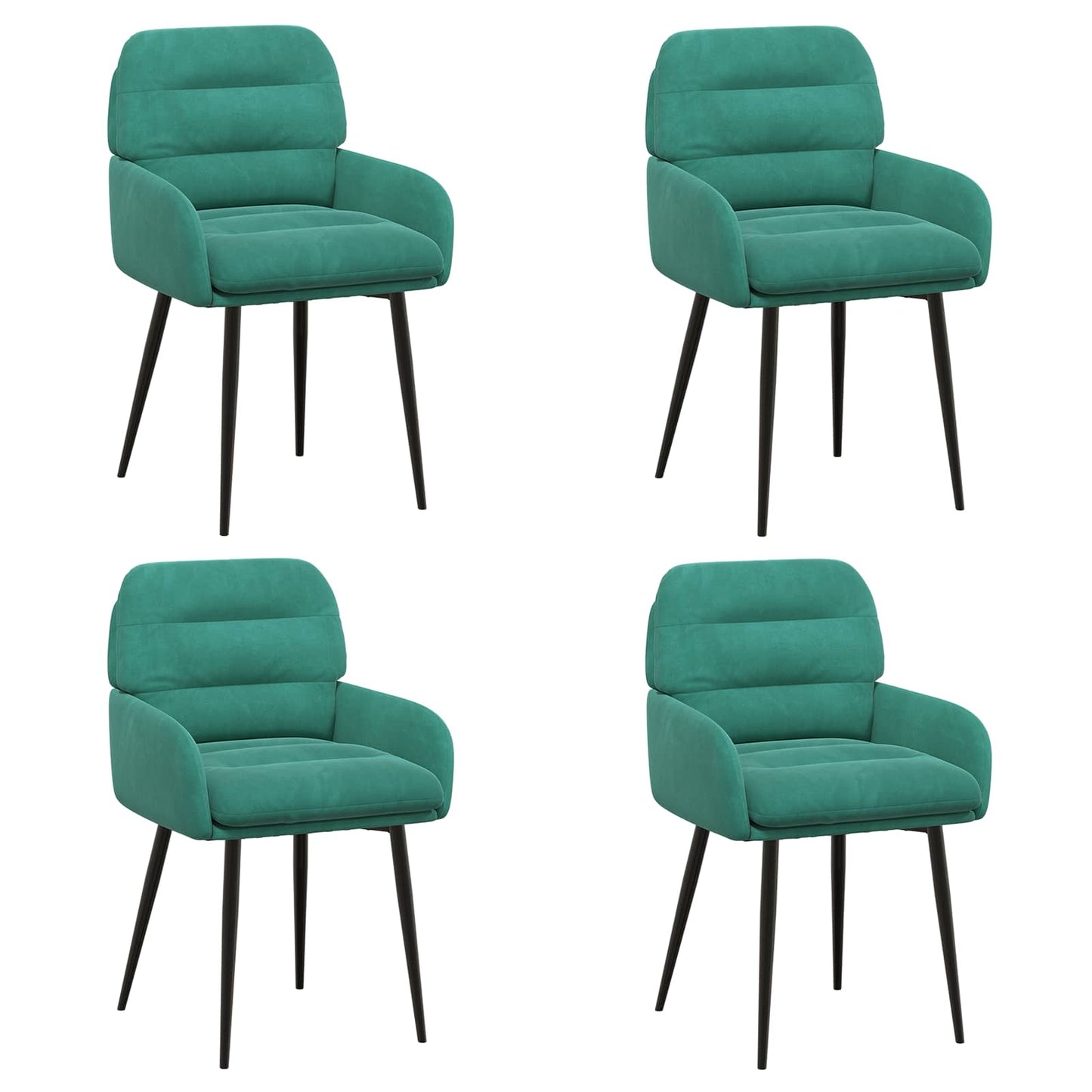 vidaXL Καρέκλες φαγητού 4 pcs Βελούδο Τιρκουάζ 59 x 59,5 x 90 εκ