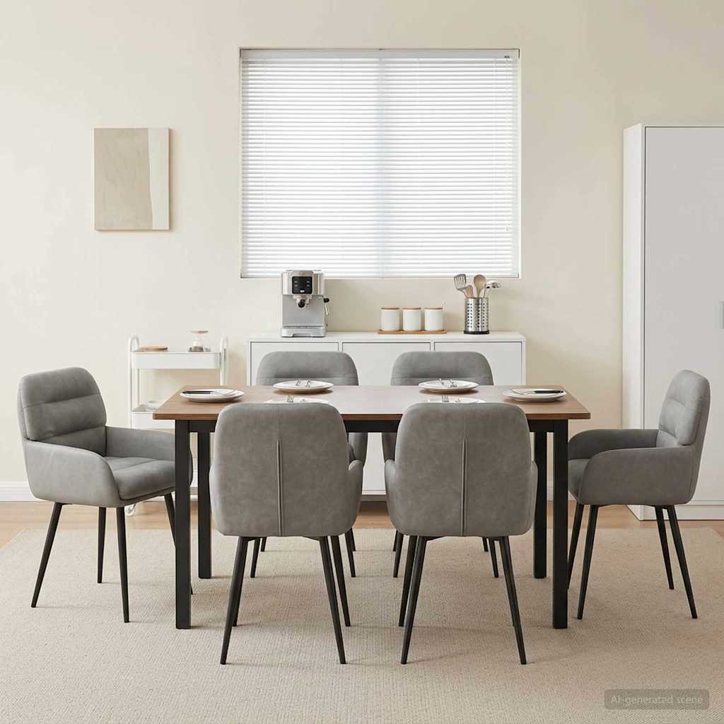 vidaXL Καρέκλες φαγητού 6 pcs Βελούδο Ανοιχτό γκρι 59 x 59,5 x 90 εκ