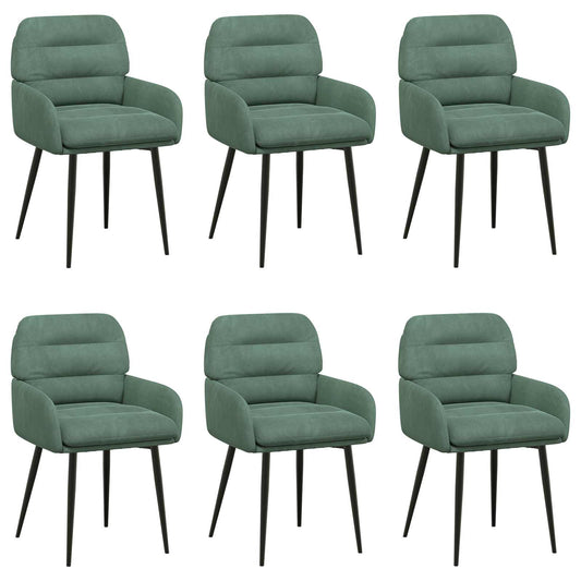 vidaXL Καρέκλες φαγητού 6 pcs Βελούδο Θαλασσί 59 x 59,5 x 90 εκ