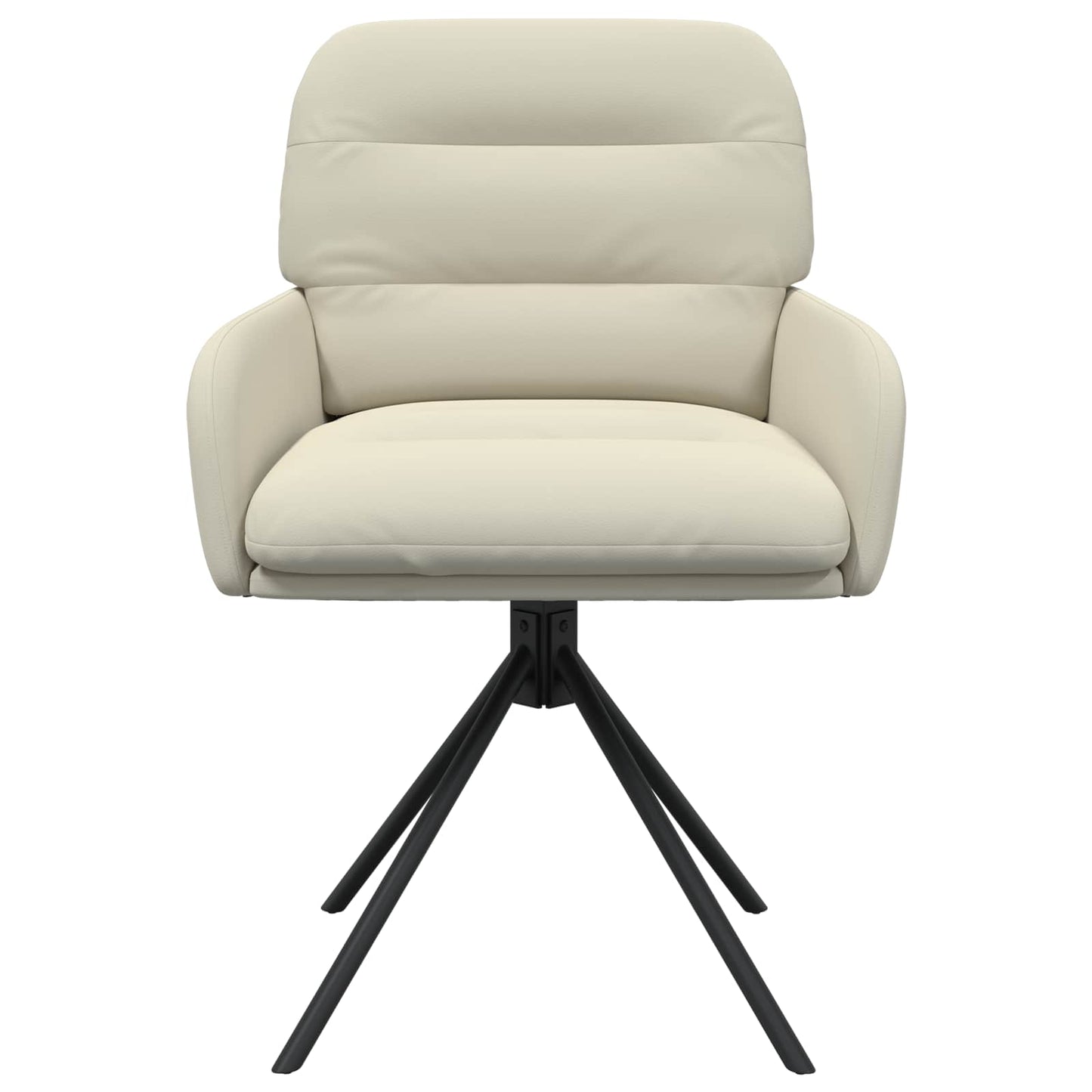 vidaXL Γυριστές καρέκλες φαγητού 4 pcs Τεχνητό Δέρμα Κρεμ