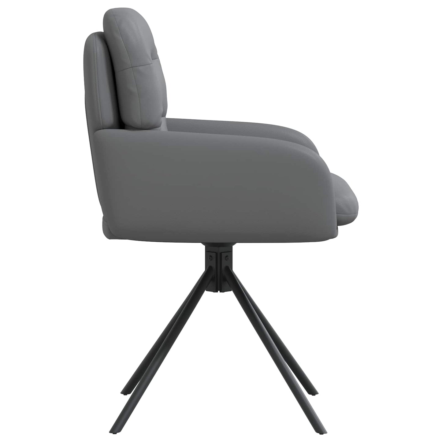 vidaXL Γυριστές καρέκλες φαγητού 4 pcs Τεχνητό Δέρμα Γκρι