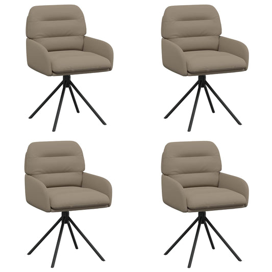 vidaXL Γυριστές καρέκλες φαγητού 4 pcs Τεχνητό Δέρμα Καπουτσίνο
