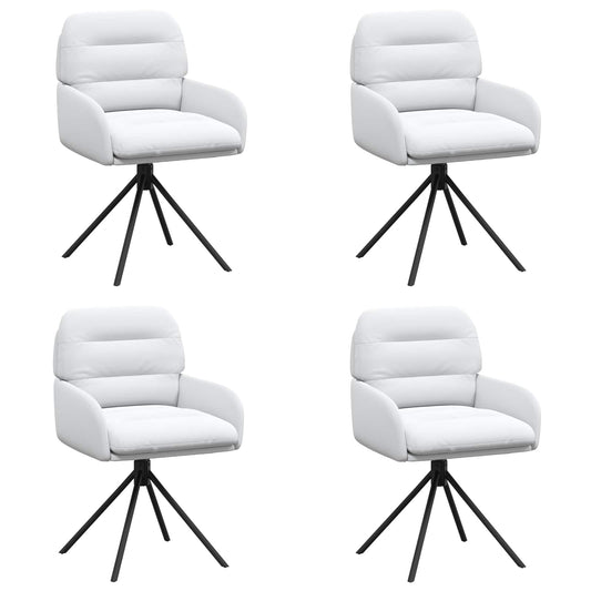vidaXL Γυριστές καρέκλες φαγητού 4 pcs Τεχνητό Δέρμα Λευκό