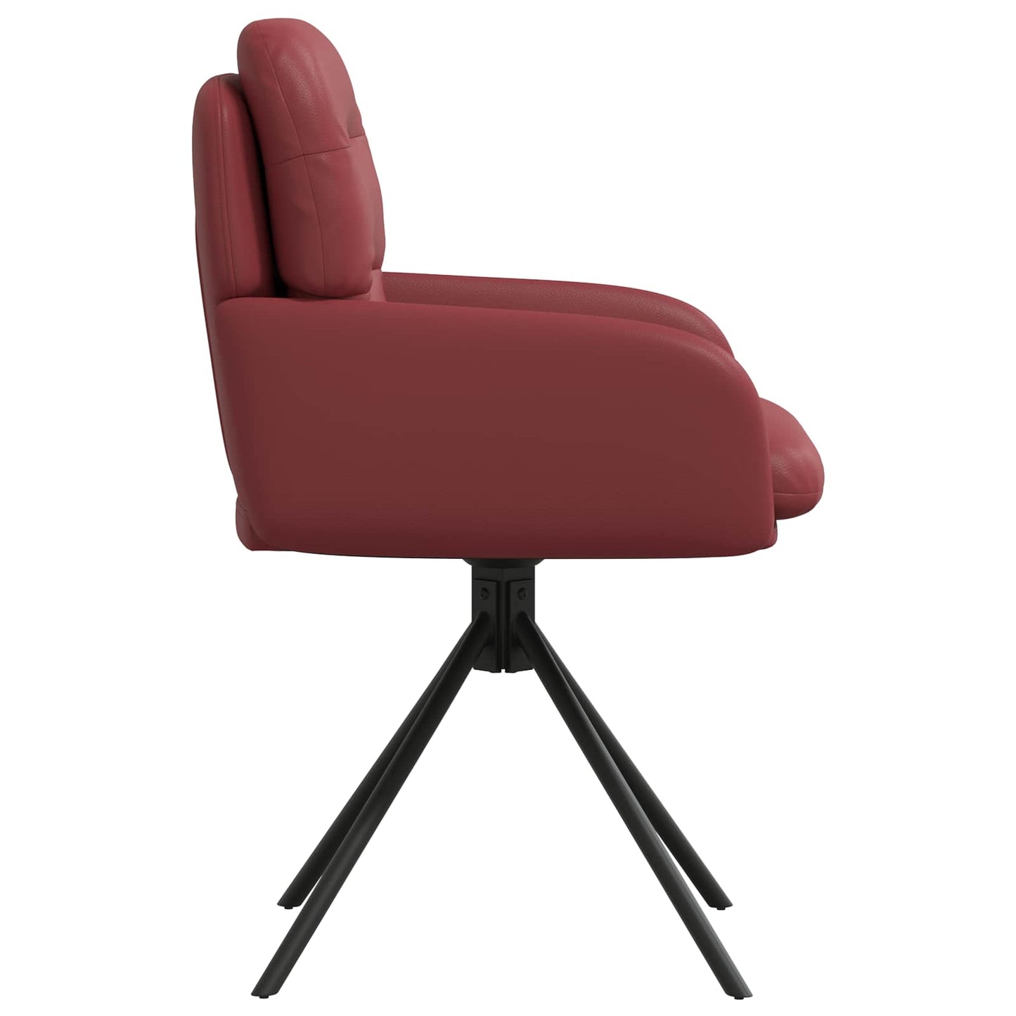 vidaXL Γυριστές καρέκλες φαγητού 6 pcs Τεχνητό Δέρμα Κόκκινο