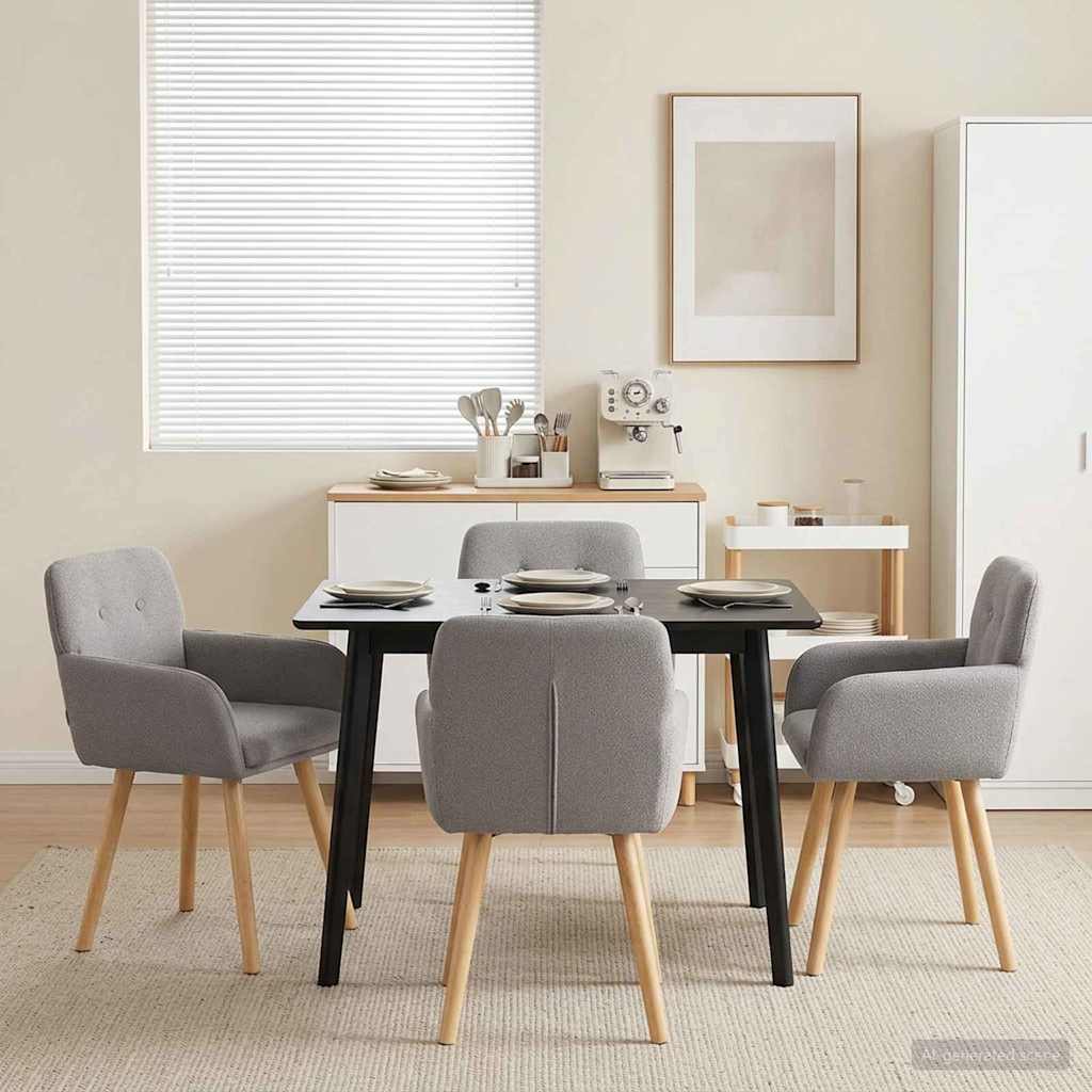 vidaXL Καρέκλες φαγητού 4 pcs Μπουκλέ Ανοιχτό γκρι 59 x 57 x 85 εκ.