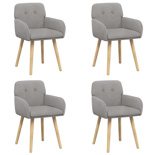 vidaXL Καρέκλες φαγητού 4 pcs Μπουκλέ Ανοιχτό γκρι 59 x 57 x 85 εκ.