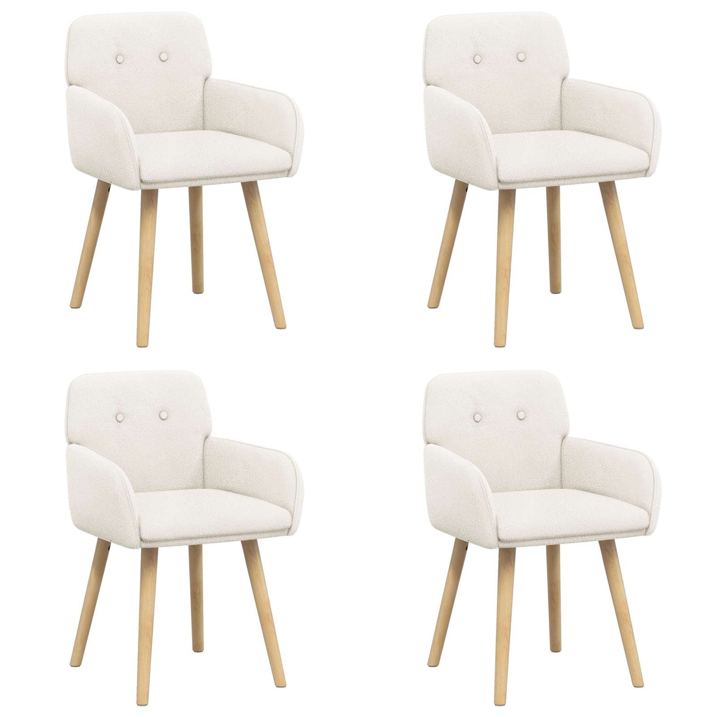 vidaXL Καρέκλες φαγητού 4 pcs Μπουκλέ Κρεμ 59 x 57 x 85 εκ.