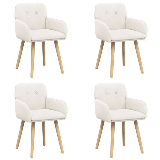 vidaXL Καρέκλες φαγητού 4 pcs Μπουκλέ Κρεμ 59 x 57 x 85 εκ.