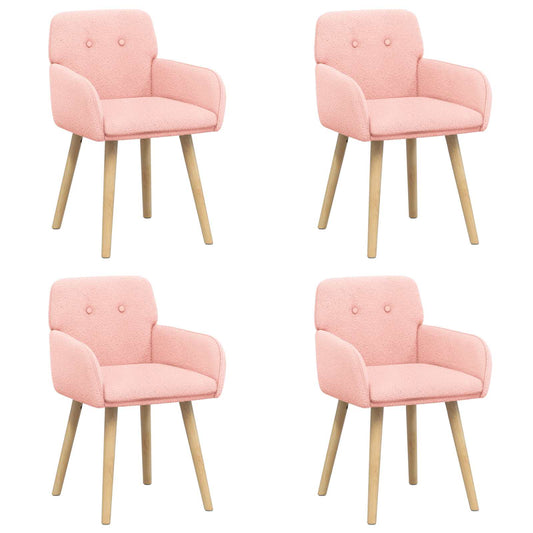 vidaXL Καρέκλες φαγητού 4 pcs Μπουκλέ Ροζ 59 x 57 x 85 εκ.