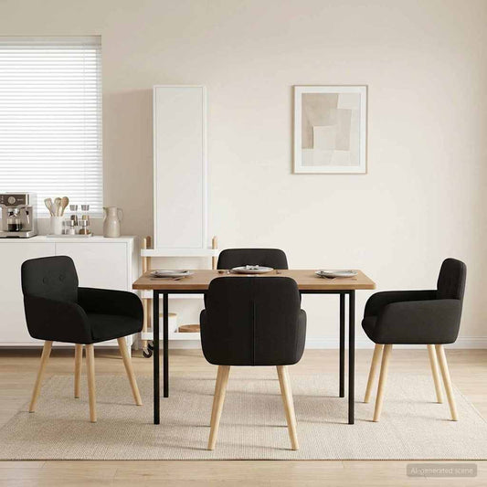 vidaXL Καρέκλες φαγητού 4 pcs Μπουκλέ Μαύρο 59 x 57 x 85 εκ.