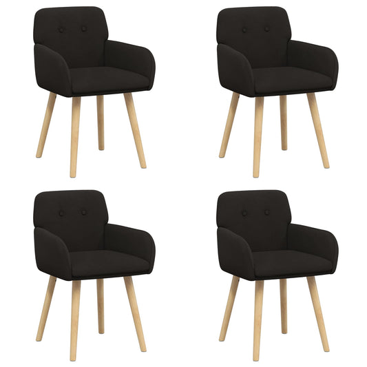 vidaXL Καρέκλες φαγητού 4 pcs Μπουκλέ Μαύρο 59 x 57 x 85 εκ.