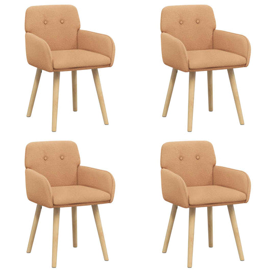 vidaXL Καρέκλες φαγητού 4 pcs Μπουκλέ Μπεζ 59 x 57 x 85 εκ.