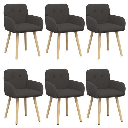 vidaXL Καρέκλες φαγητού 6 pcs Μπουκλέ Σκούρο Γκρι 59 x 57 x 85 εκ.