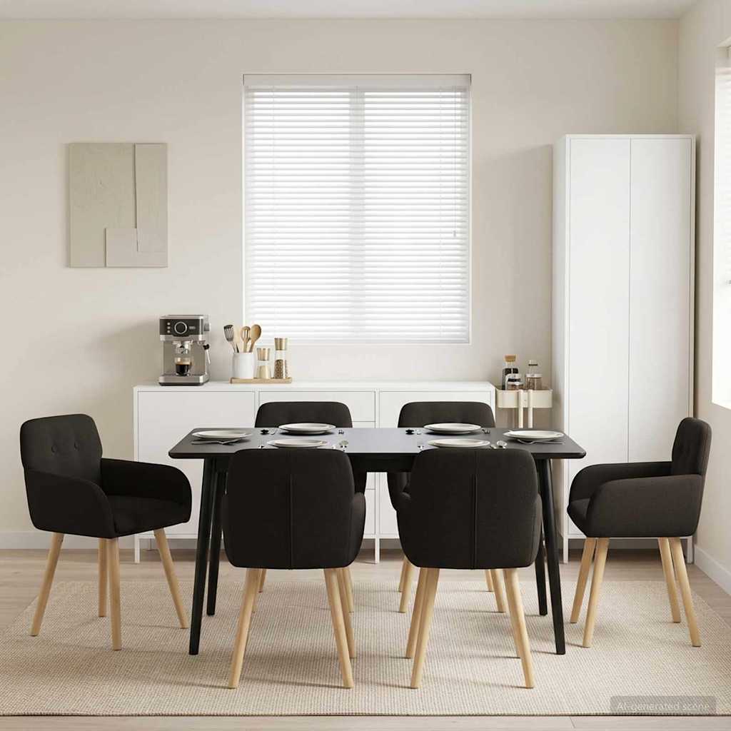 vidaXL Καρέκλες φαγητού 6 pcs Μπουκλέ Μαύρο 59 x 57 x 85 εκ.